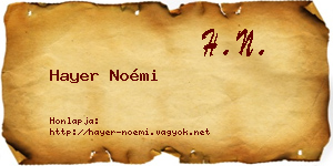 Hayer Noémi névjegykártya